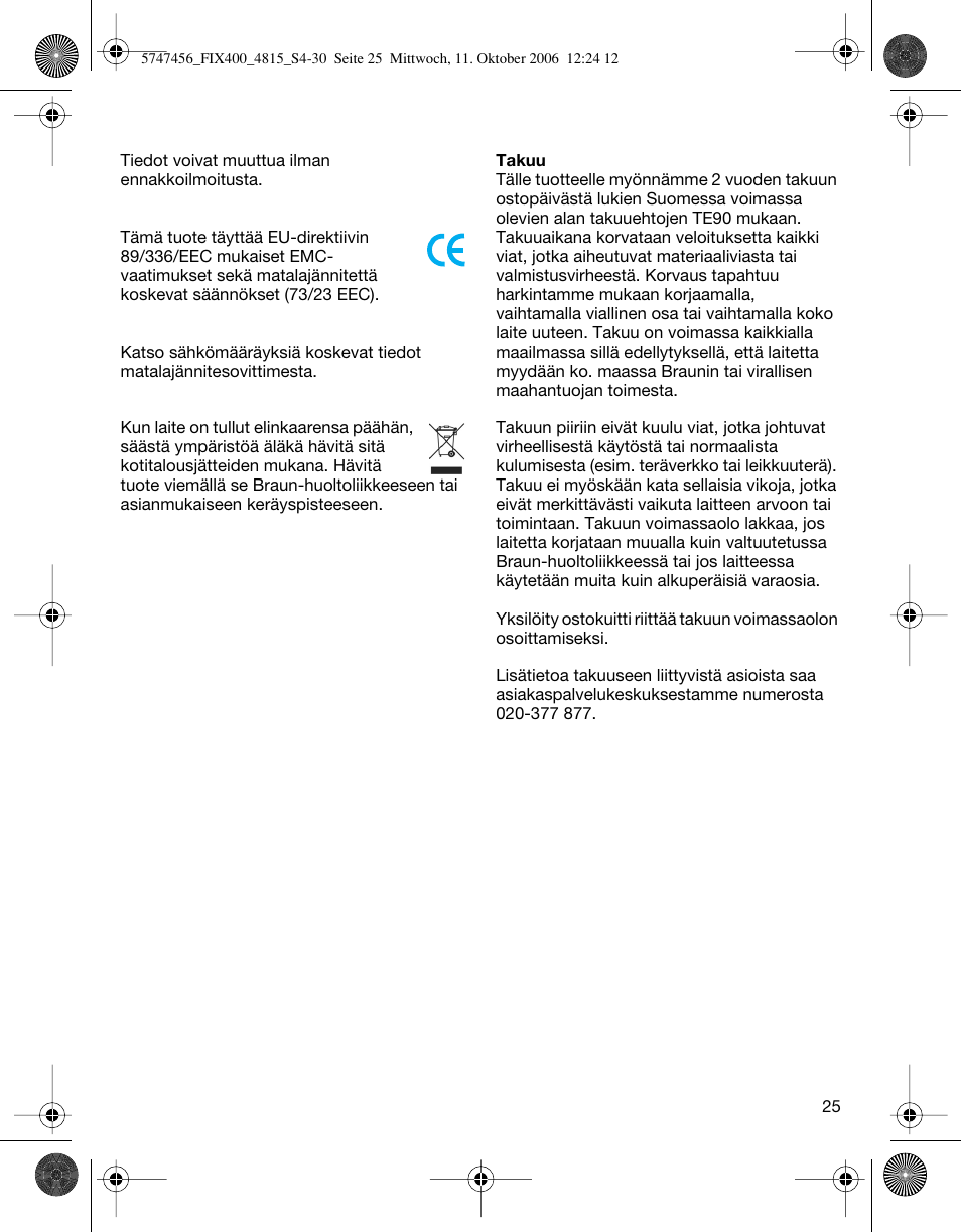 Braun 4815 SmartControl3  EU User Manual | Page 25 / 29