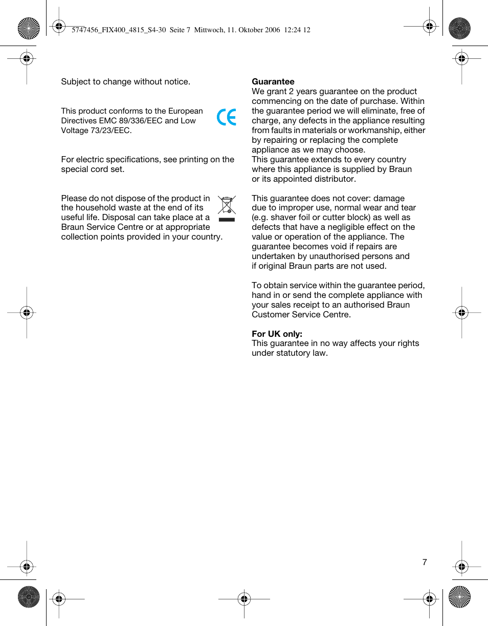 Braun 4815 SmartControl3  EU User Manual | Page 7 / 29