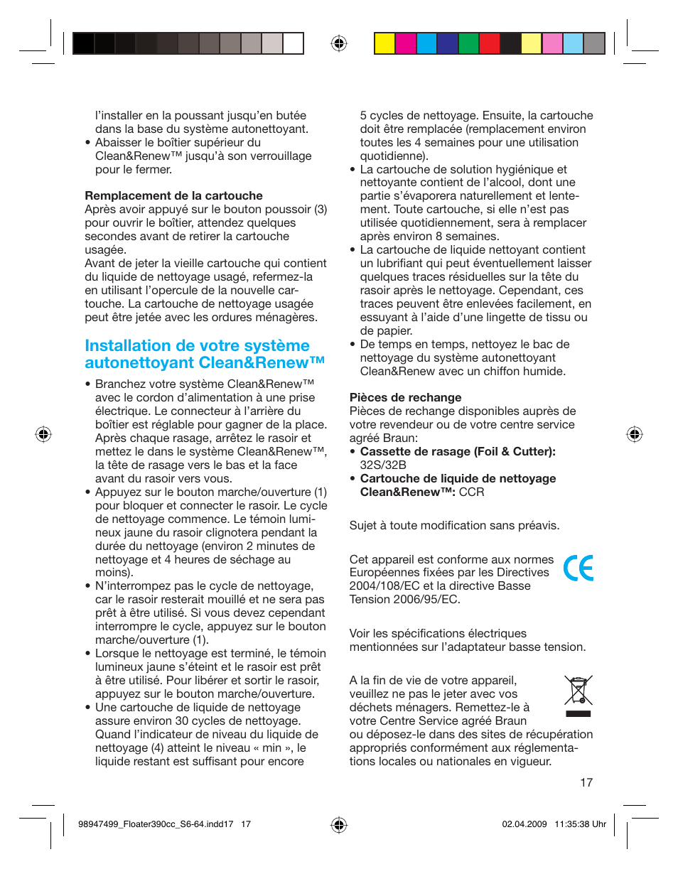 Braun 390cc-5772 Series 3 EU User Manual | Page 17 / 64