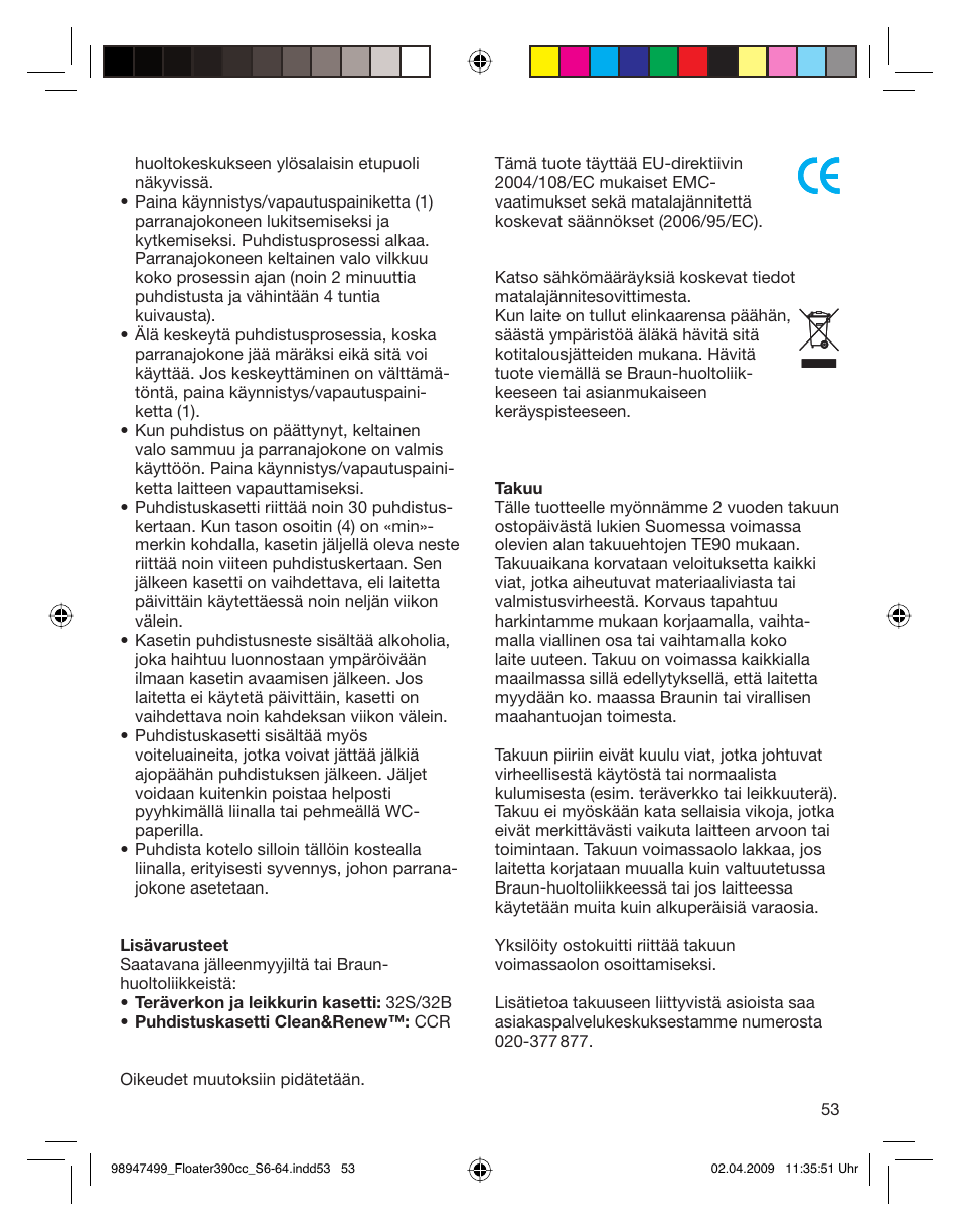Braun 390cc-5772 Series 3 EU User Manual | Page 53 / 64
