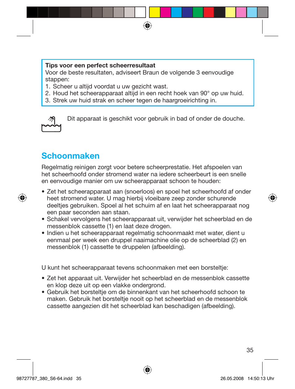 Schoonmaken | Braun 380-5773 Series 3 User Manual | Page 34 / 61