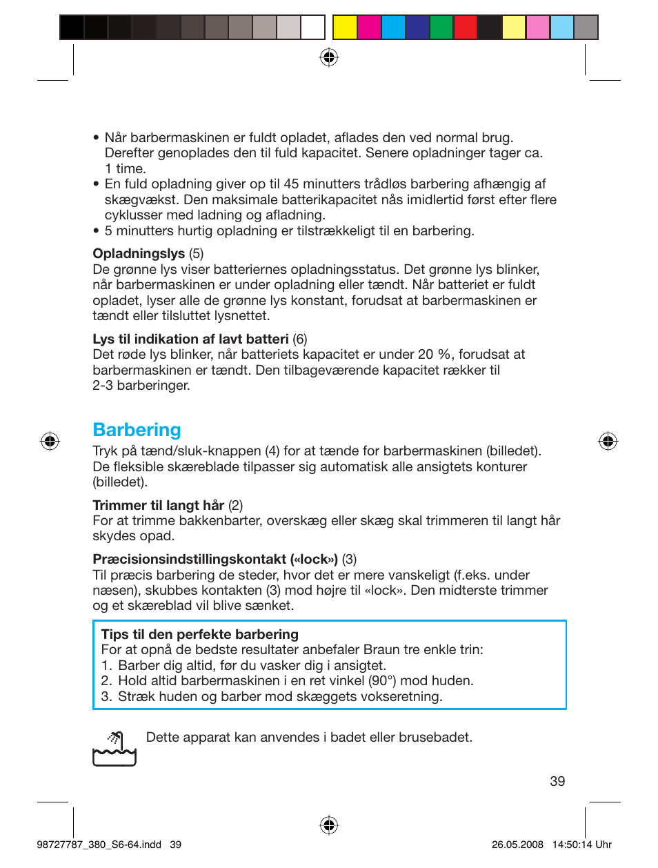 Barbering | Braun 380-5773 Series 3 User Manual | Page 38 / 61