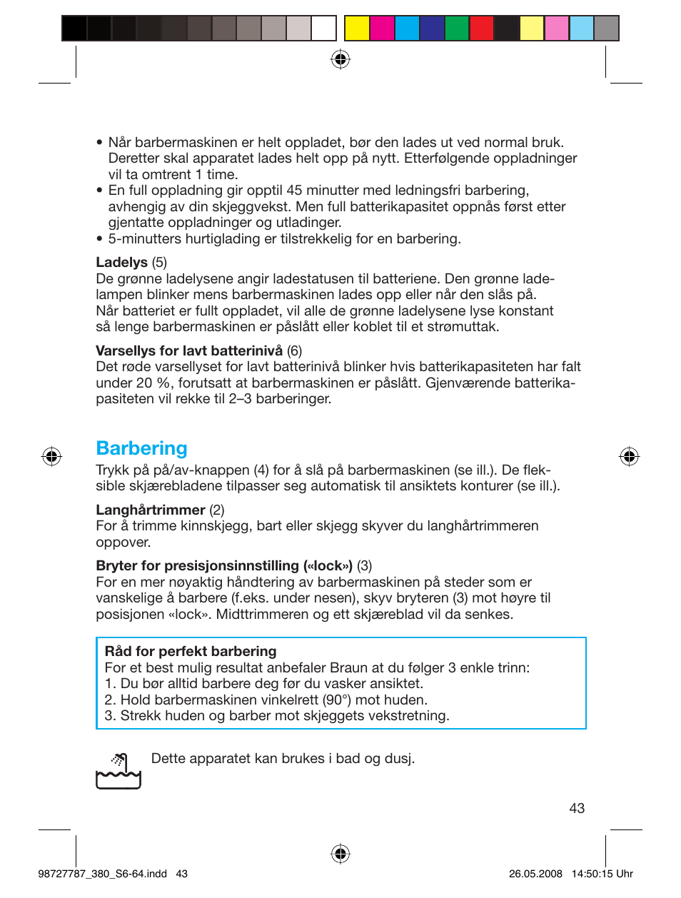 Barbering | Braun 380-5773 Series 3 User Manual | Page 42 / 61