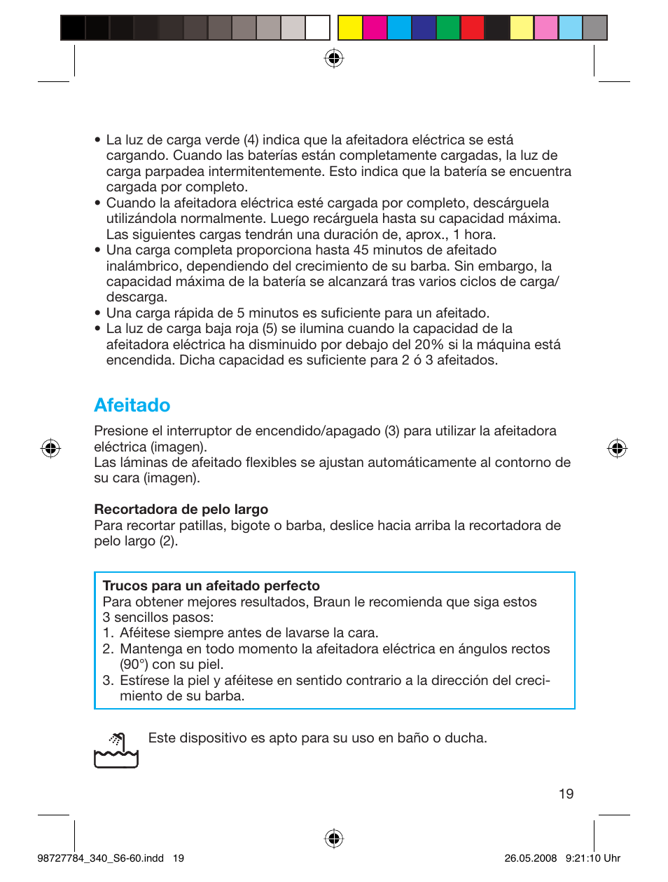 Afeitado | Braun 340-5775 Series 3 User Manual | Page 18 / 56