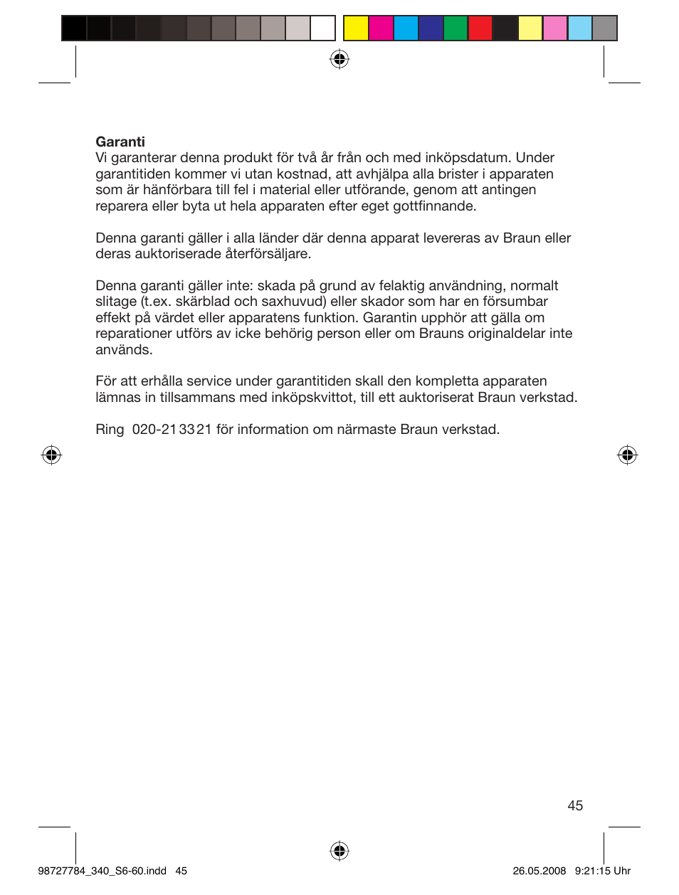 Braun 340-5775 Series 3 User Manual | Page 44 / 56