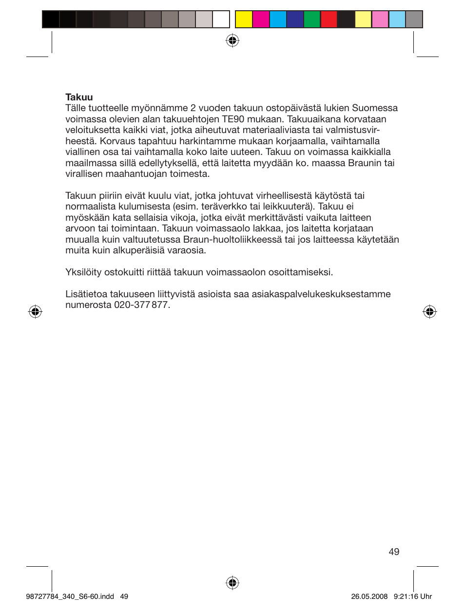 Braun 340-5775 Series 3 User Manual | Page 48 / 56