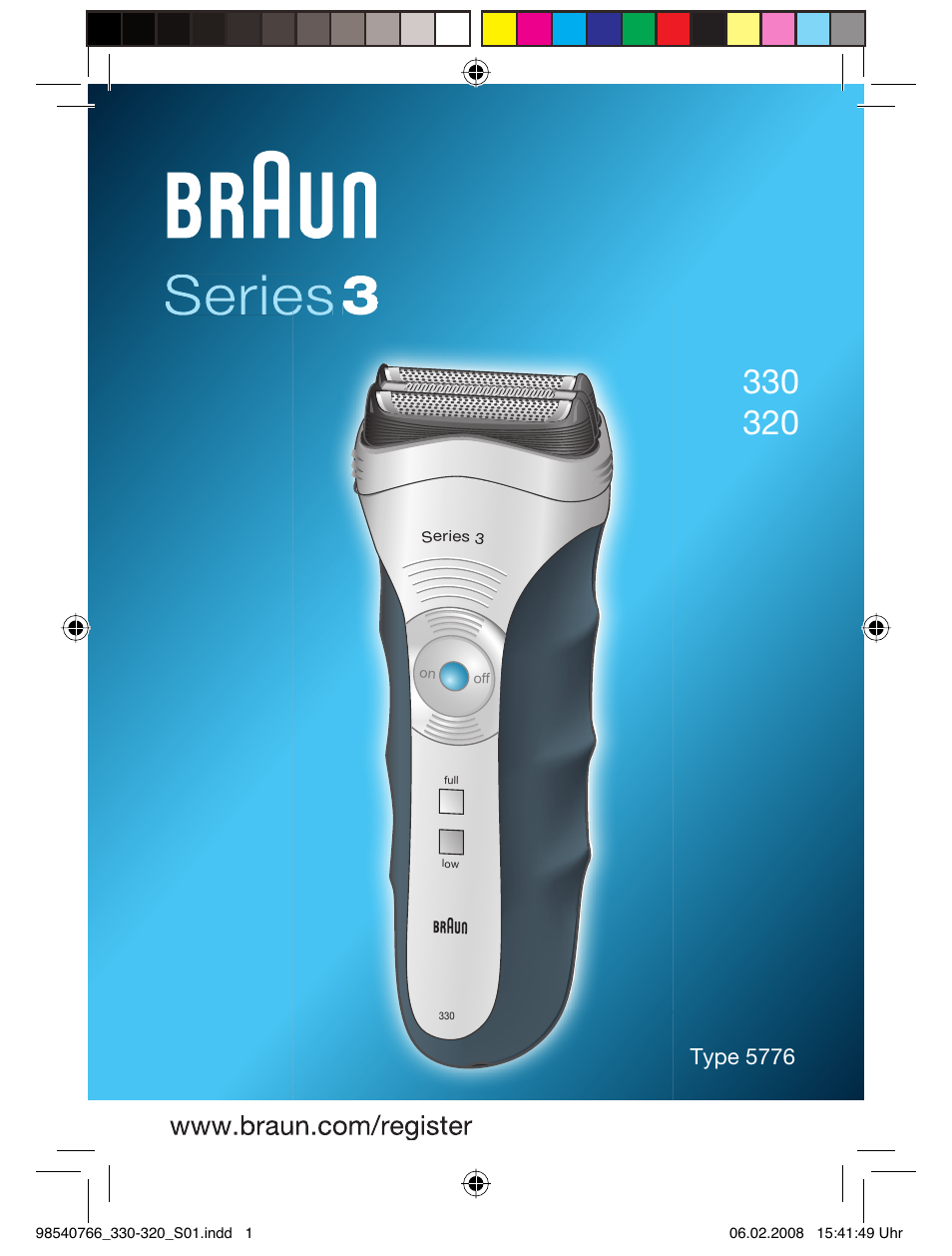 Braun 320 Series 3 User Manual | 57 pages