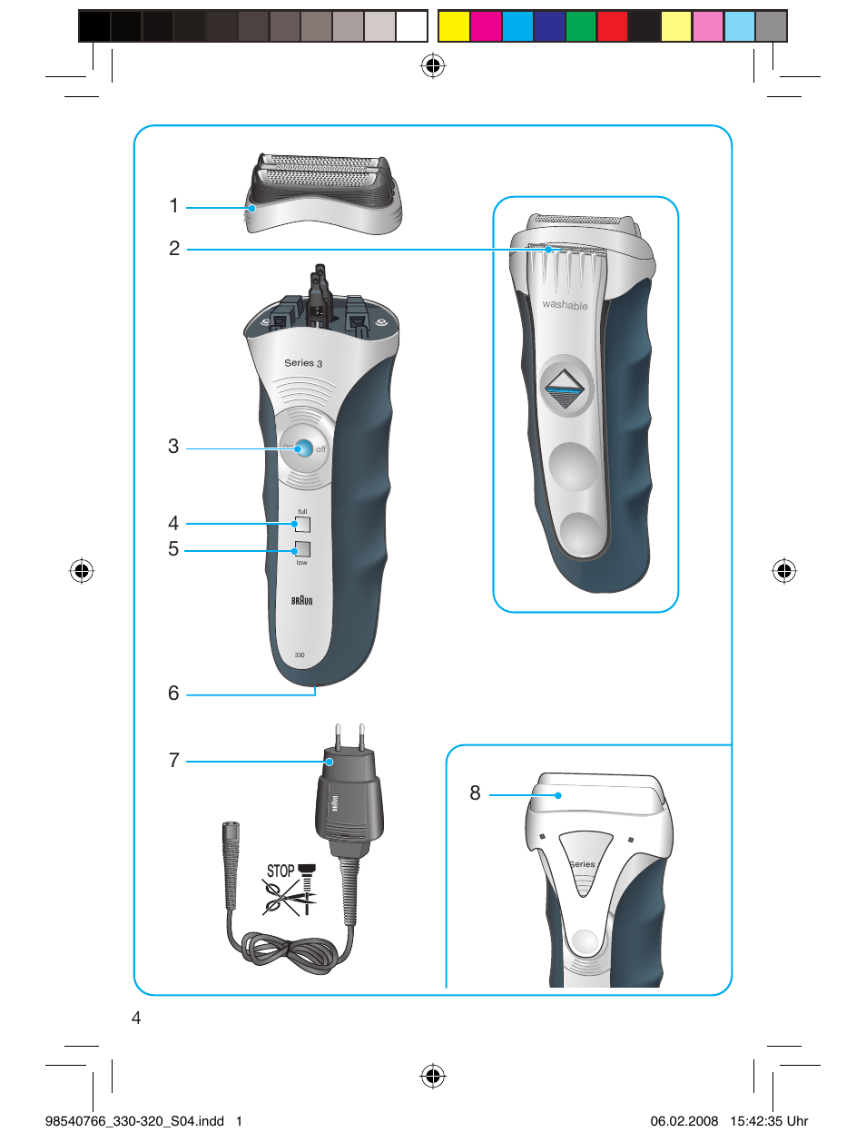 4stop | Braun 320 Series 3 User Manual | Page 3 / 57