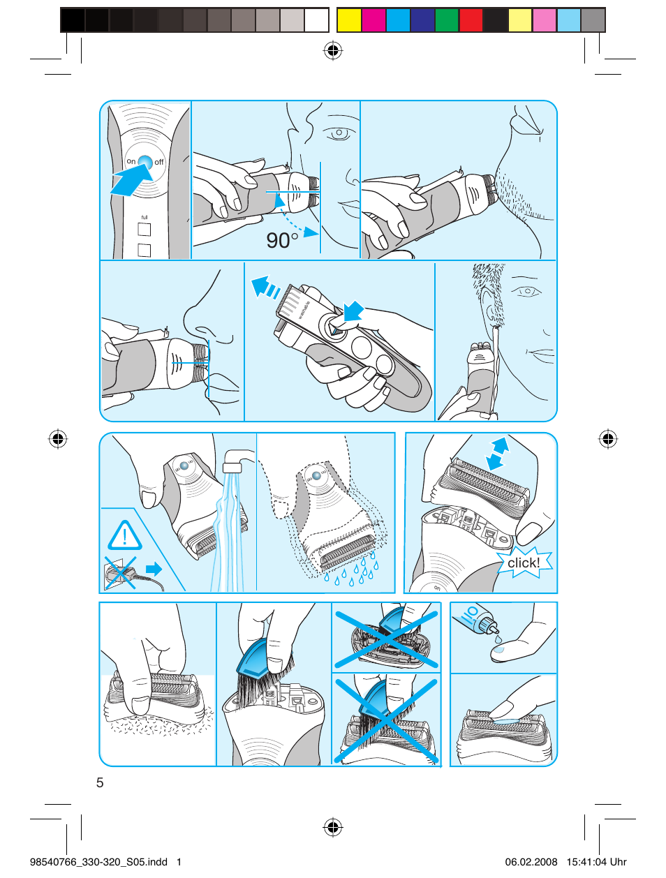 Click | Braun 320 Series 3 User Manual | Page 4 / 57