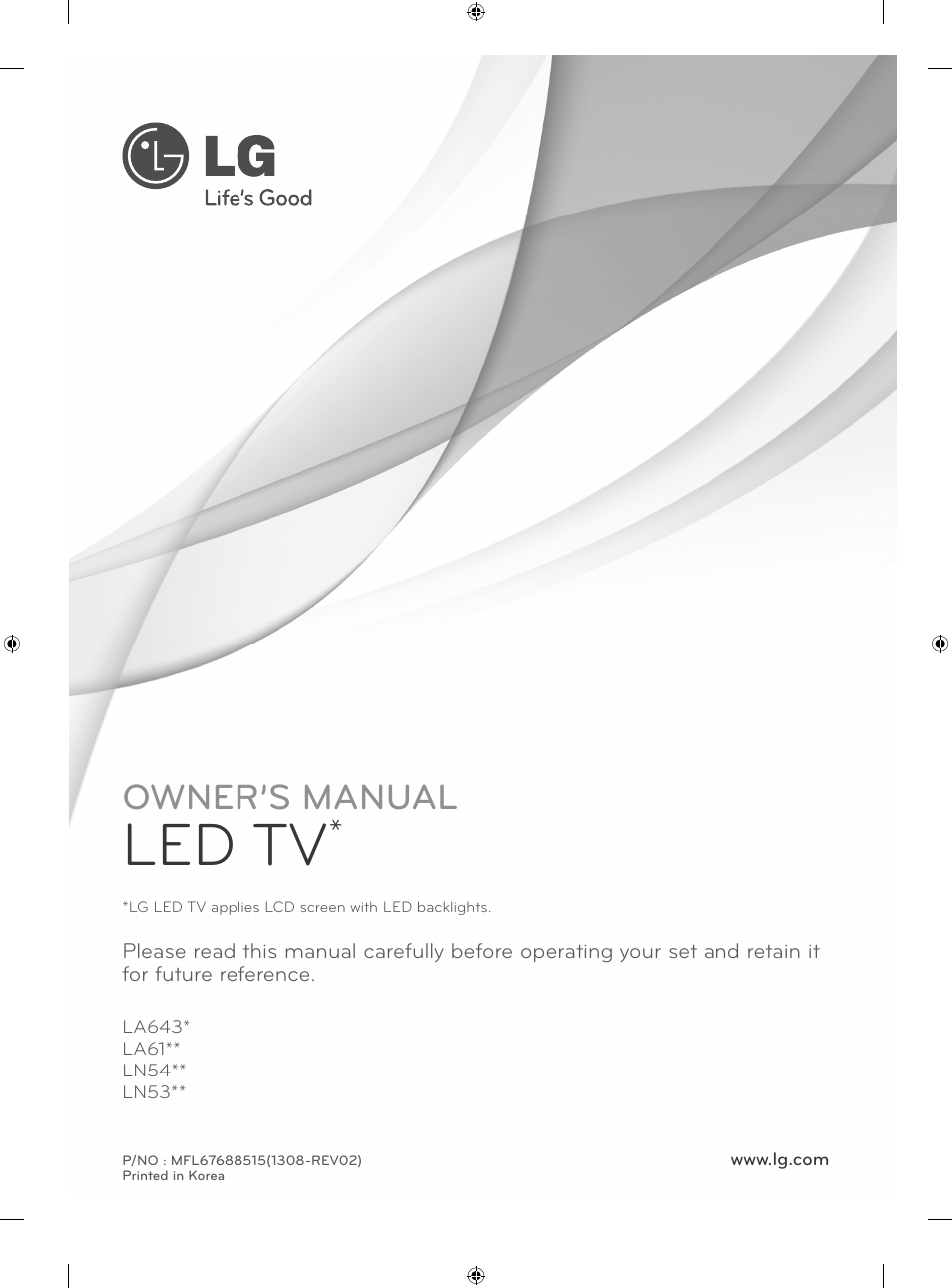 LG 42LN5406 User Manual | 256 pages