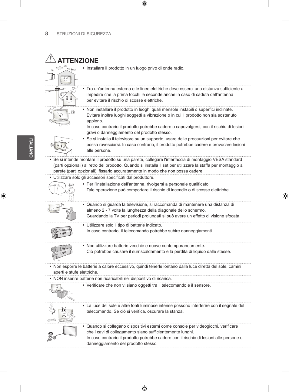 Attenzione | LG 42LN5406 User Manual | Page 110 / 256