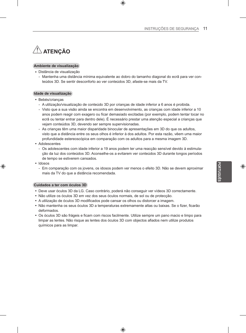 Atenção | LG 42LN5406 User Manual | Page 163 / 256