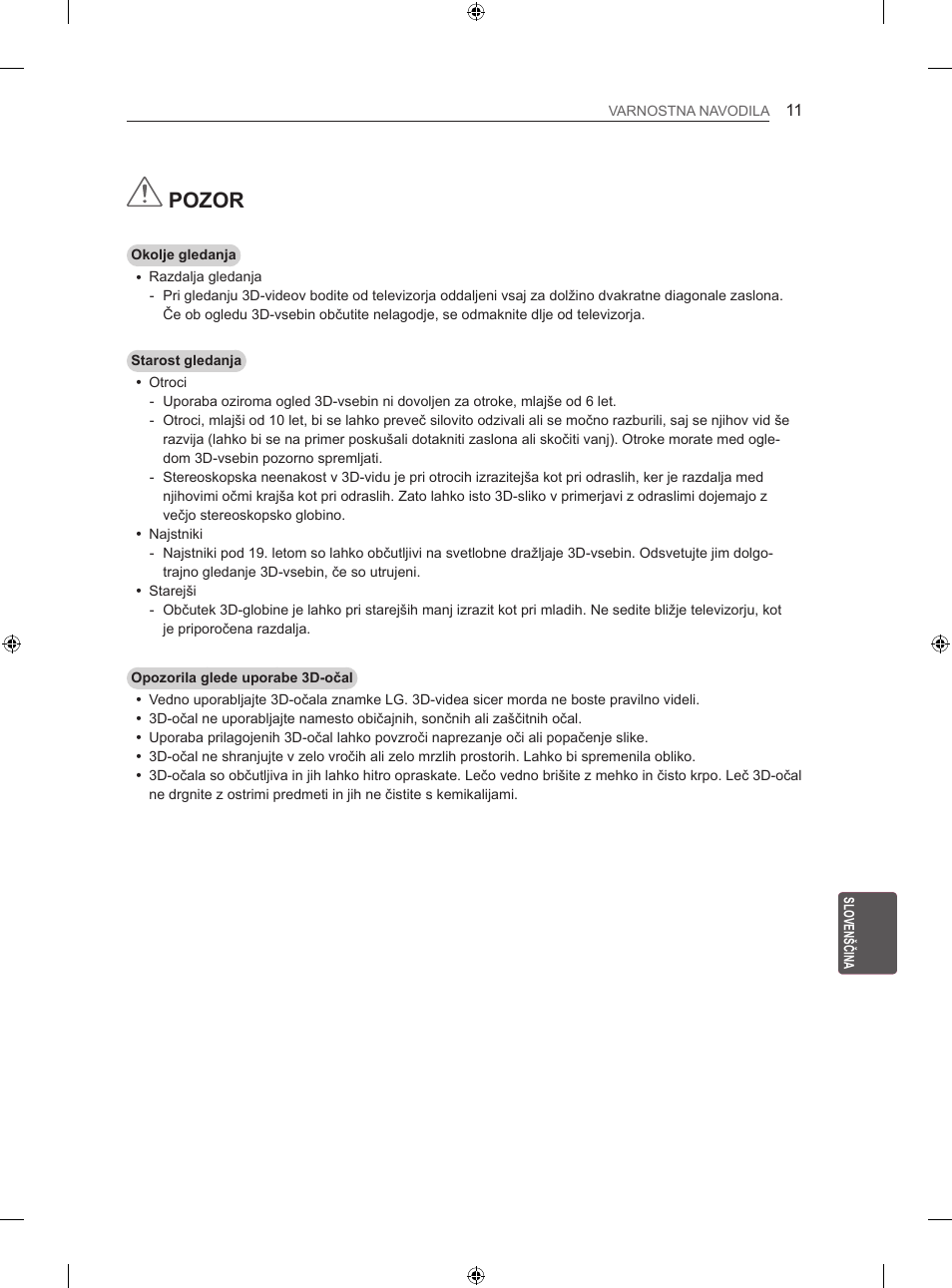 Pozor | LG 42LN5406 User Manual | Page 235 / 256