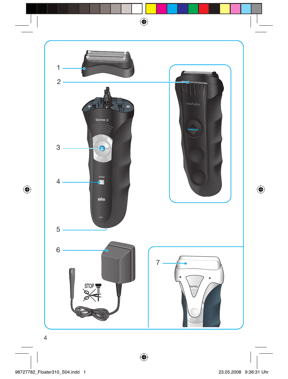 4stop | Braun 310 Series 3 User Manual | Page 3 / 49