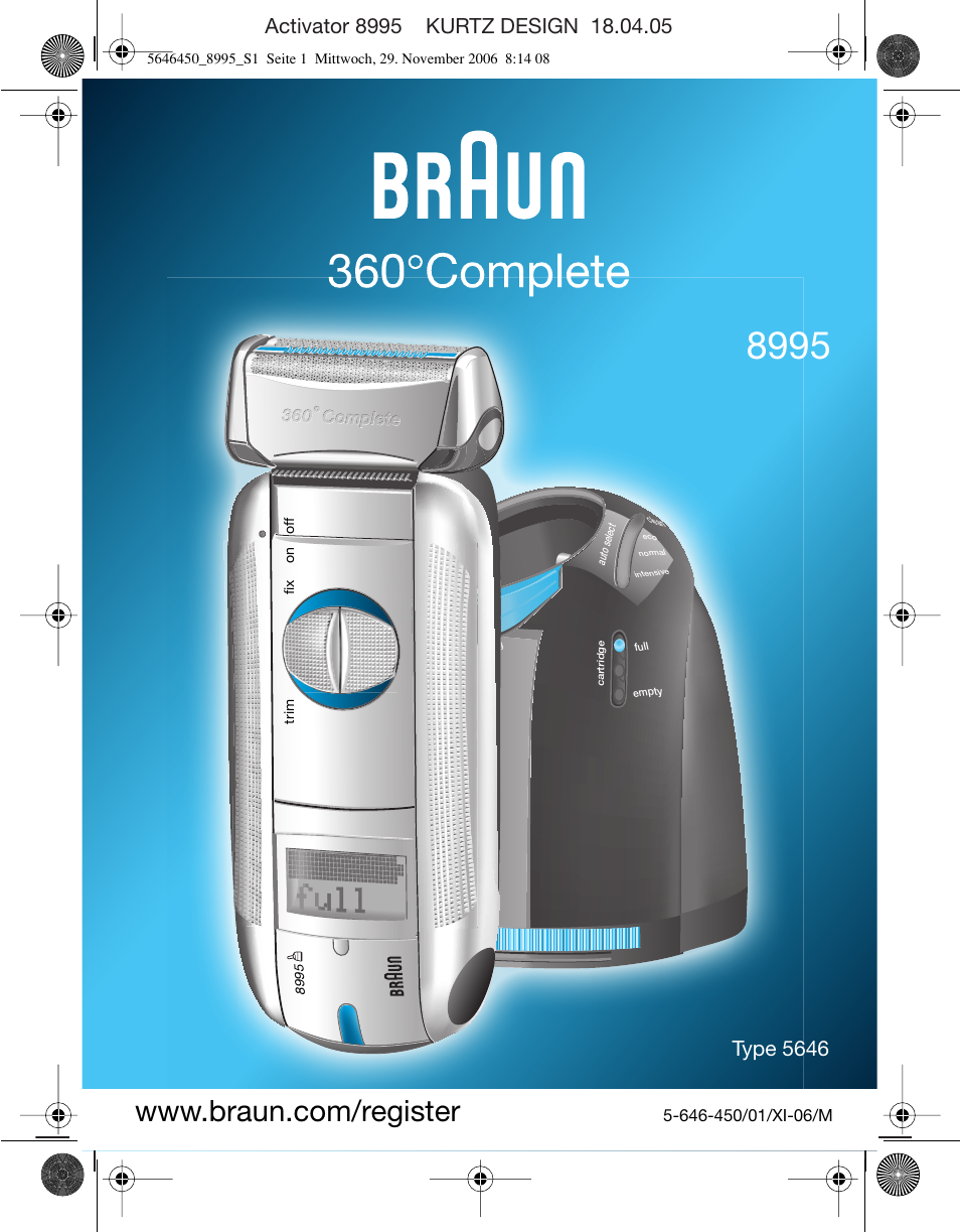 Braun 8995 360°Complete User Manual | 99 pages