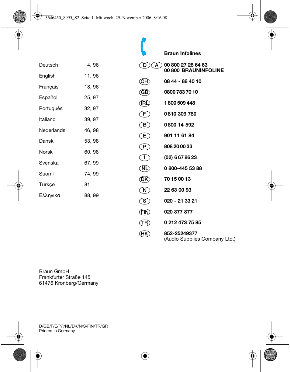 Braun 8995 360°Complete User Manual | Page 2 / 99