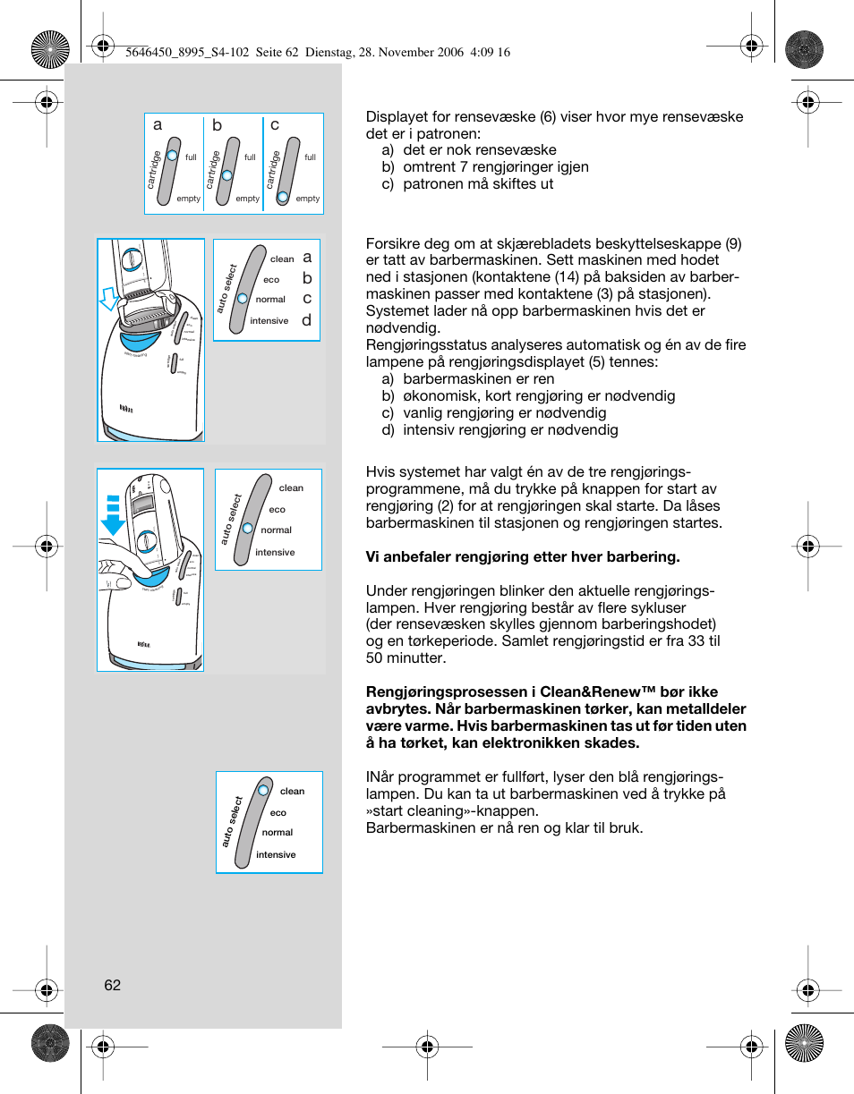 Ab c, Ab c d | Braun 8995 360°Complete User Manual | Page 62 / 99