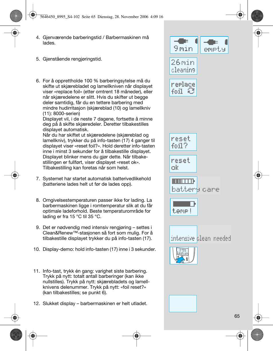 Braun 8995 360°Complete User Manual | Page 65 / 99