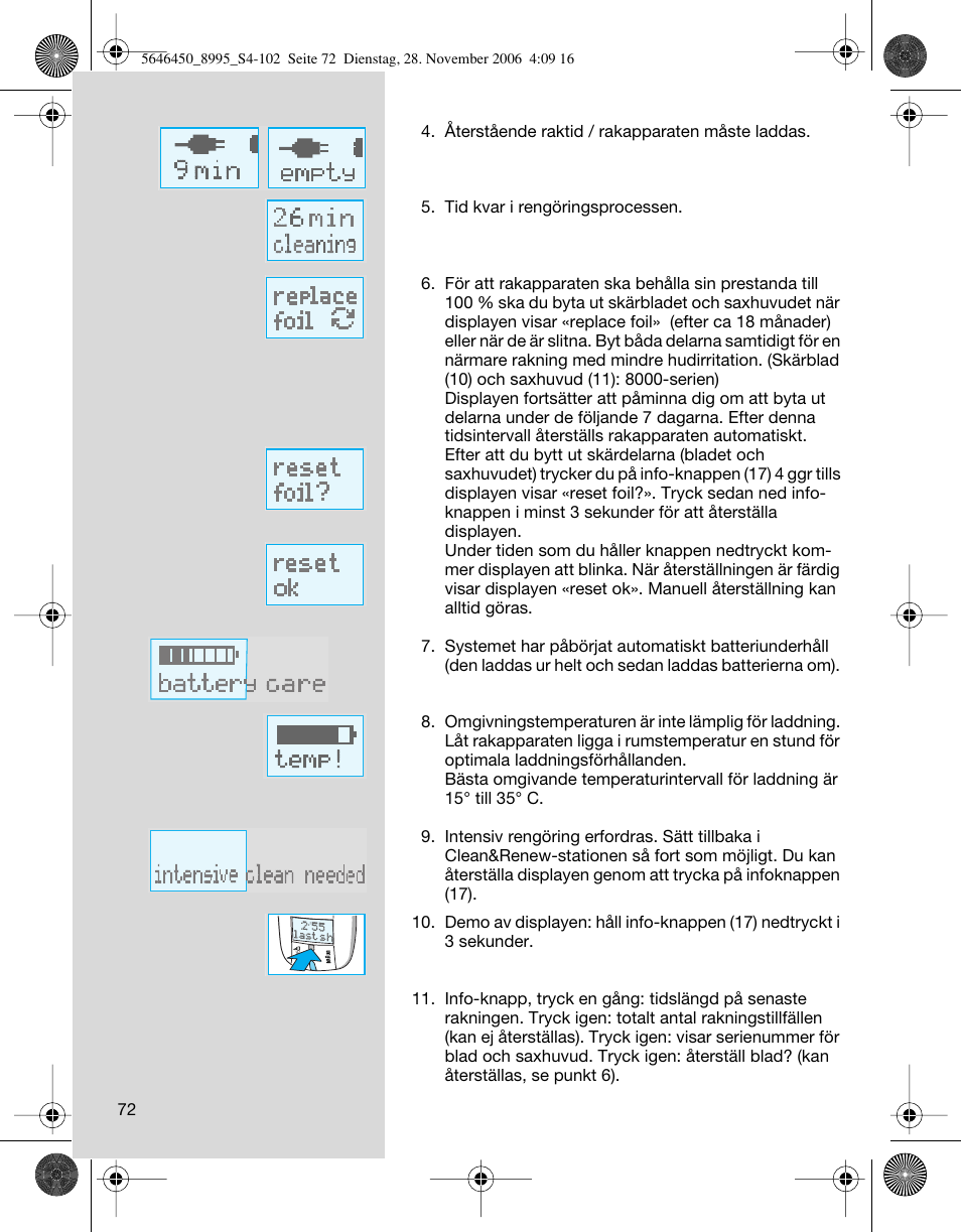 Braun 8995 360°Complete User Manual | Page 72 / 99