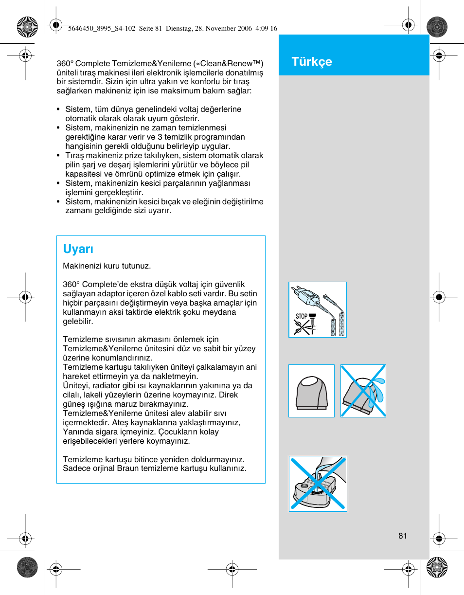 Uyar, Türkçe | Braun 8995 360°Complete User Manual | Page 81 / 99