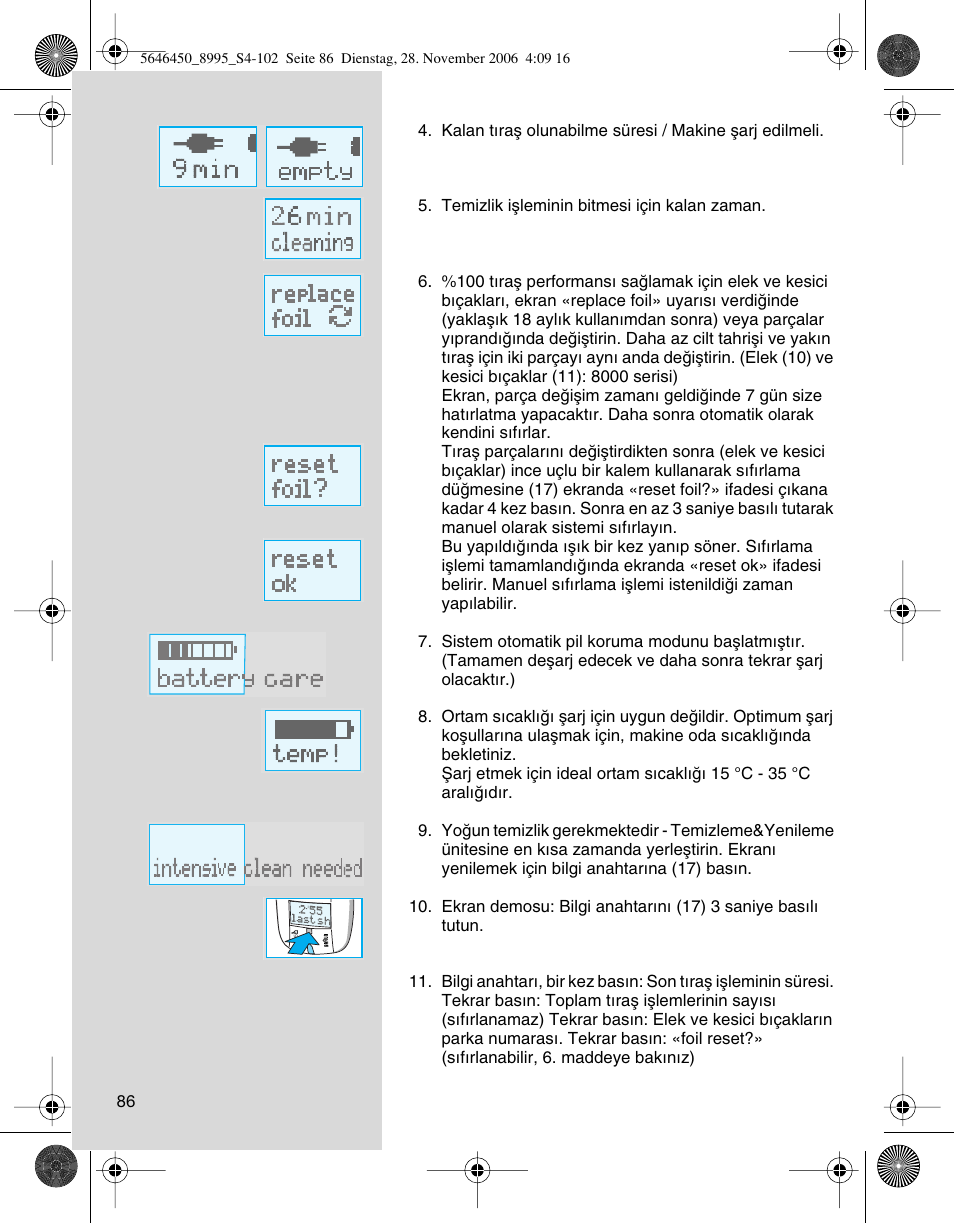 Braun 8995 360°Complete User Manual | Page 86 / 99