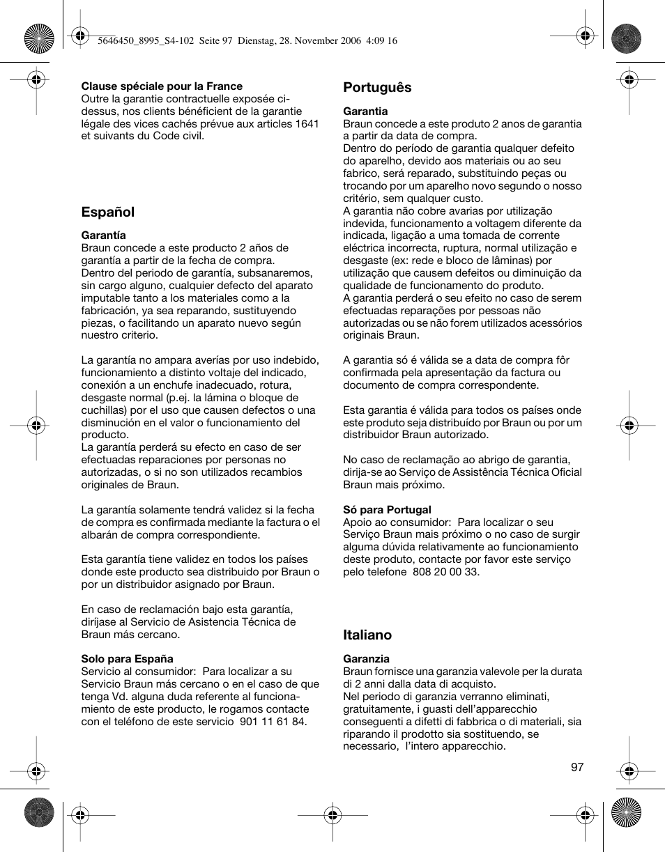 Braun 8995 360°Complete User Manual | Page 97 / 99