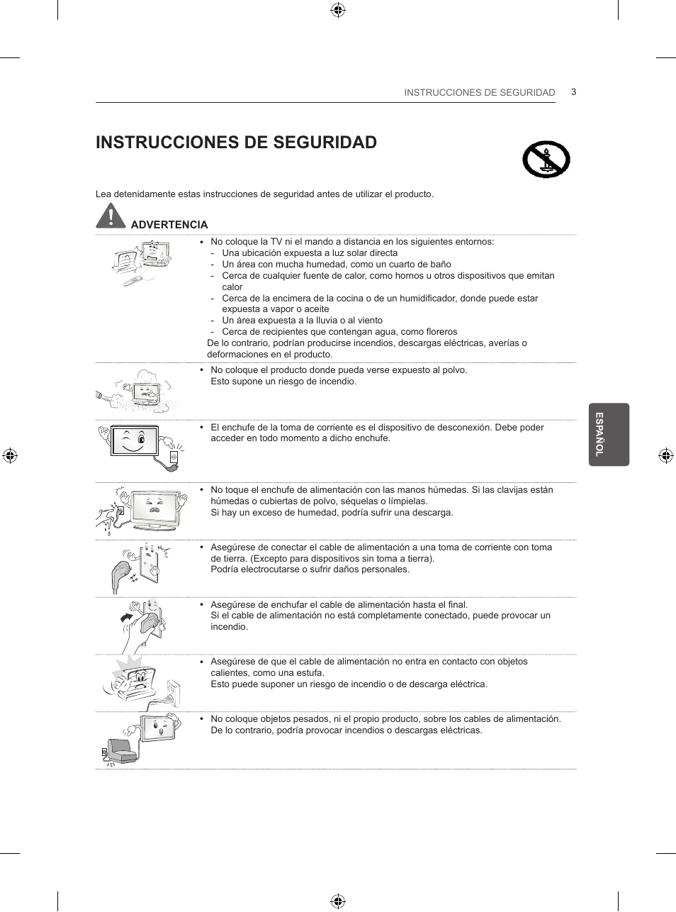 Instrucciones de seguridad | LG 50PB560U User Manual | Page 112 / 227