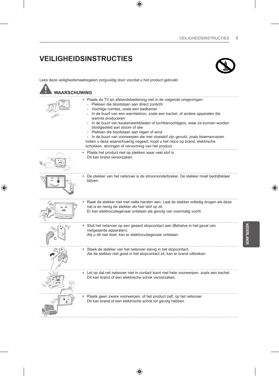 Veiligheidsinstructies | LG 50PB560U User Manual | Page 156 / 227