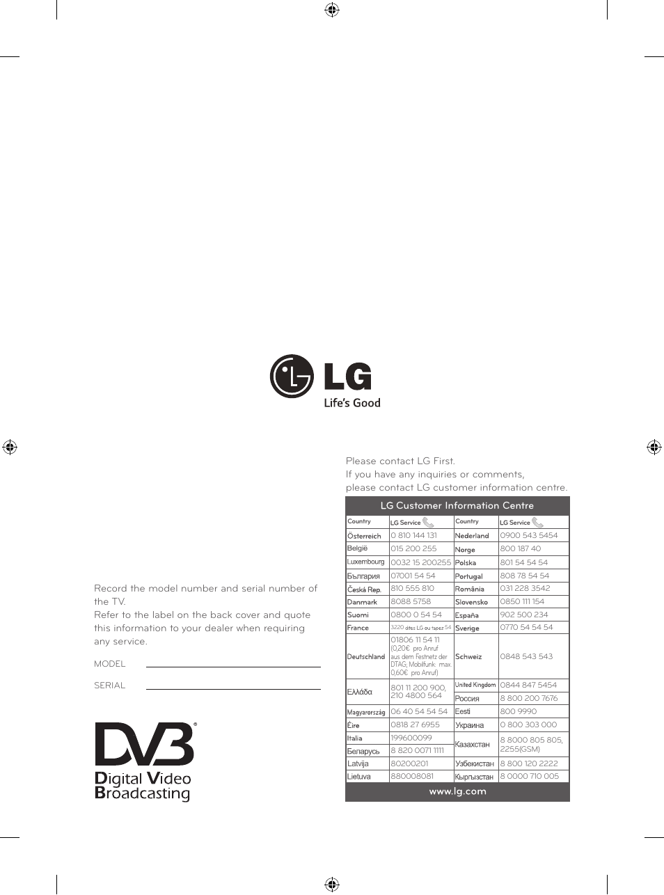 Back | LG 50PB560U User Manual | Page 227 / 227