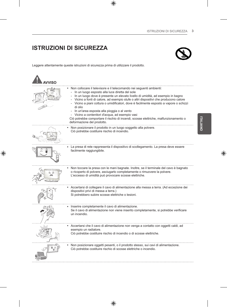 Istruzioni di sicurezza | LG 50PB560U User Manual | Page 88 / 227