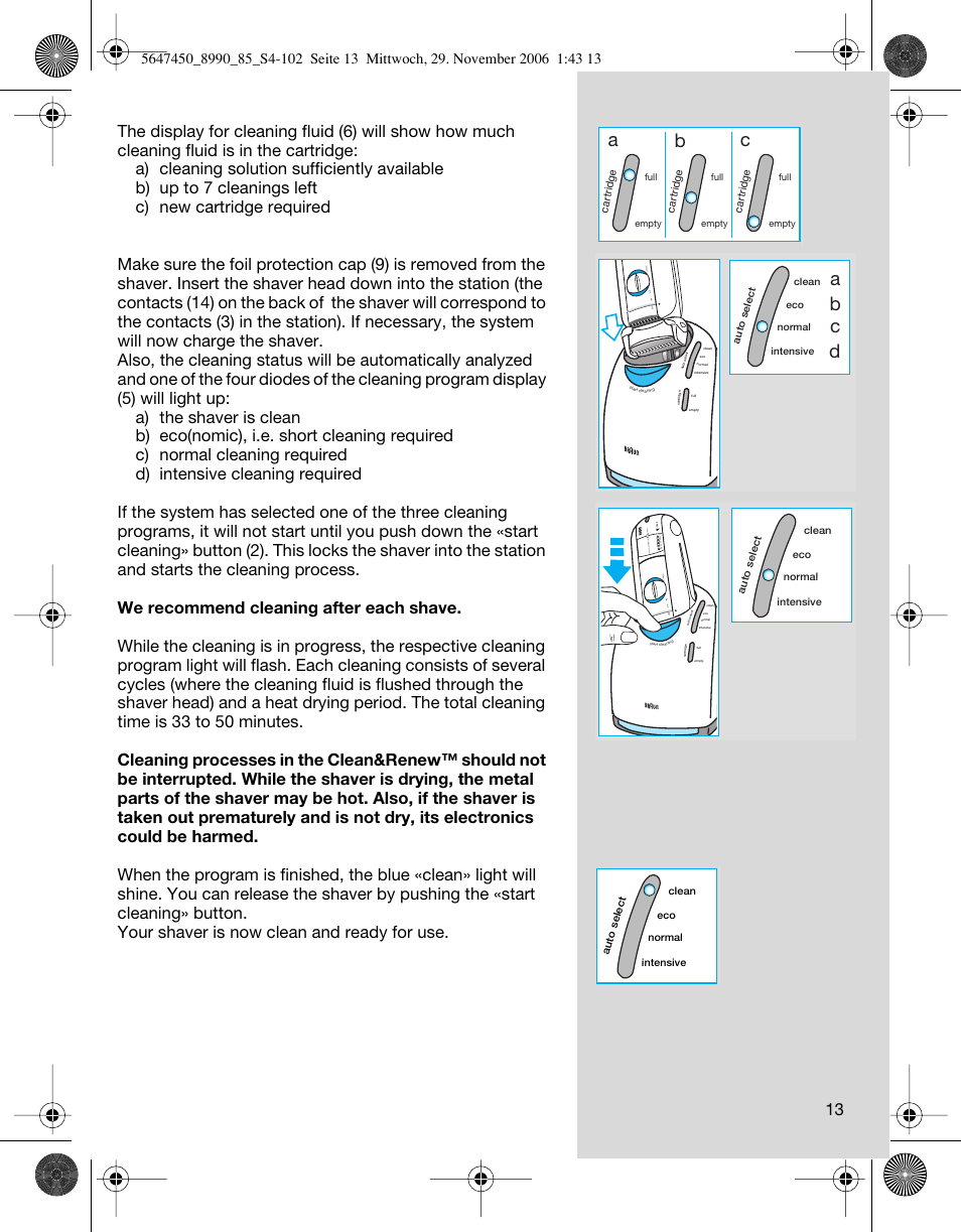 Ab c, Ab c d | Braun 8990 360°Complete Solo  EU User Manual | Page 13 / 99