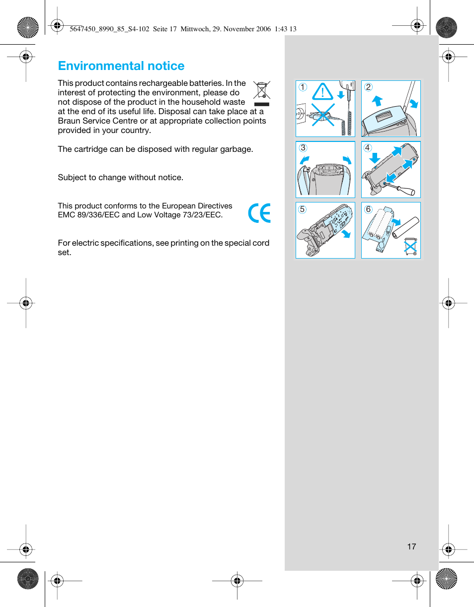 Environmental notice | Braun 8990 360°Complete Solo  EU User Manual | Page 17 / 99