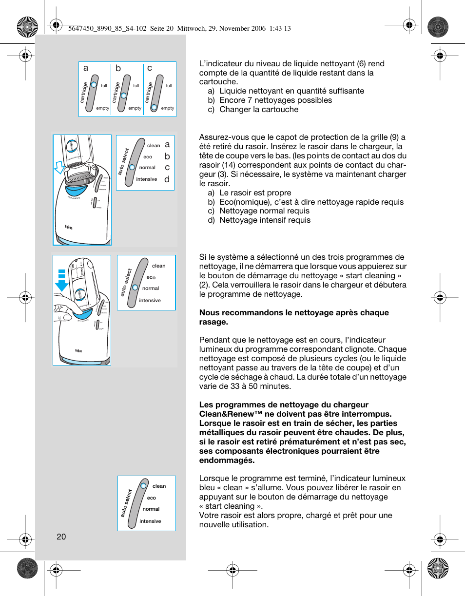 Ab c, Ab c d | Braun 8990 360°Complete Solo  EU User Manual | Page 20 / 99