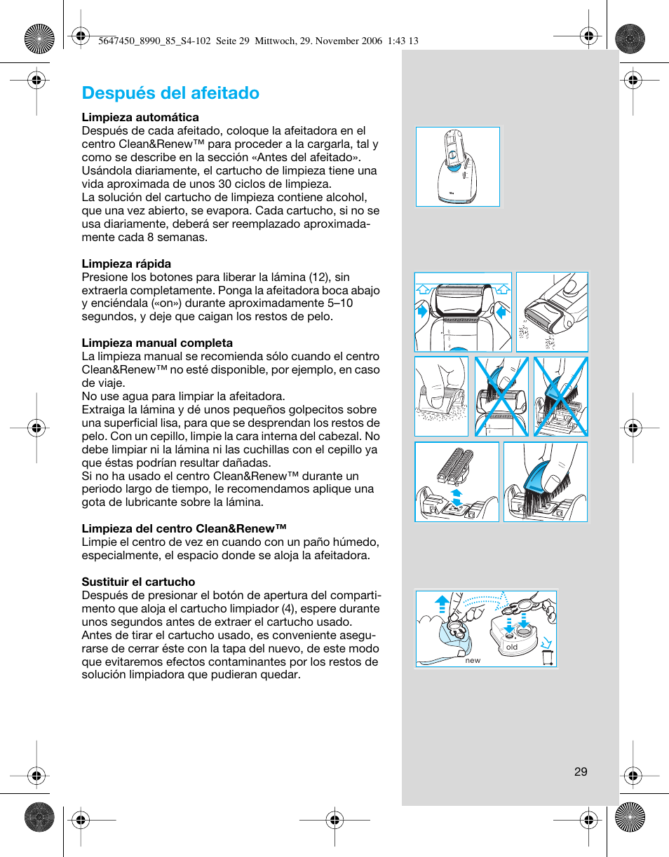 Después del afeitado | Braun 8990 360°Complete Solo  EU User Manual | Page 29 / 99