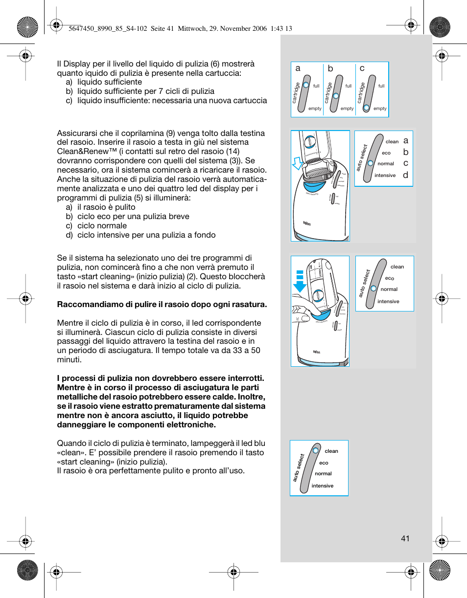 Ab c, Ab c d | Braun 8990 360°Complete Solo  EU User Manual | Page 41 / 99