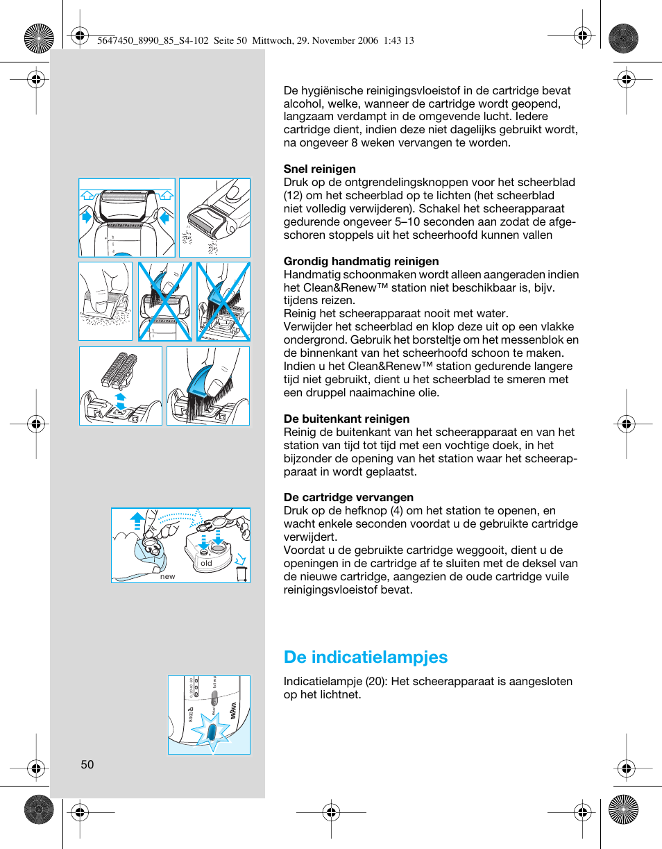 De indicatielampjes | Braun 8990 360°Complete Solo  EU User Manual | Page 50 / 99