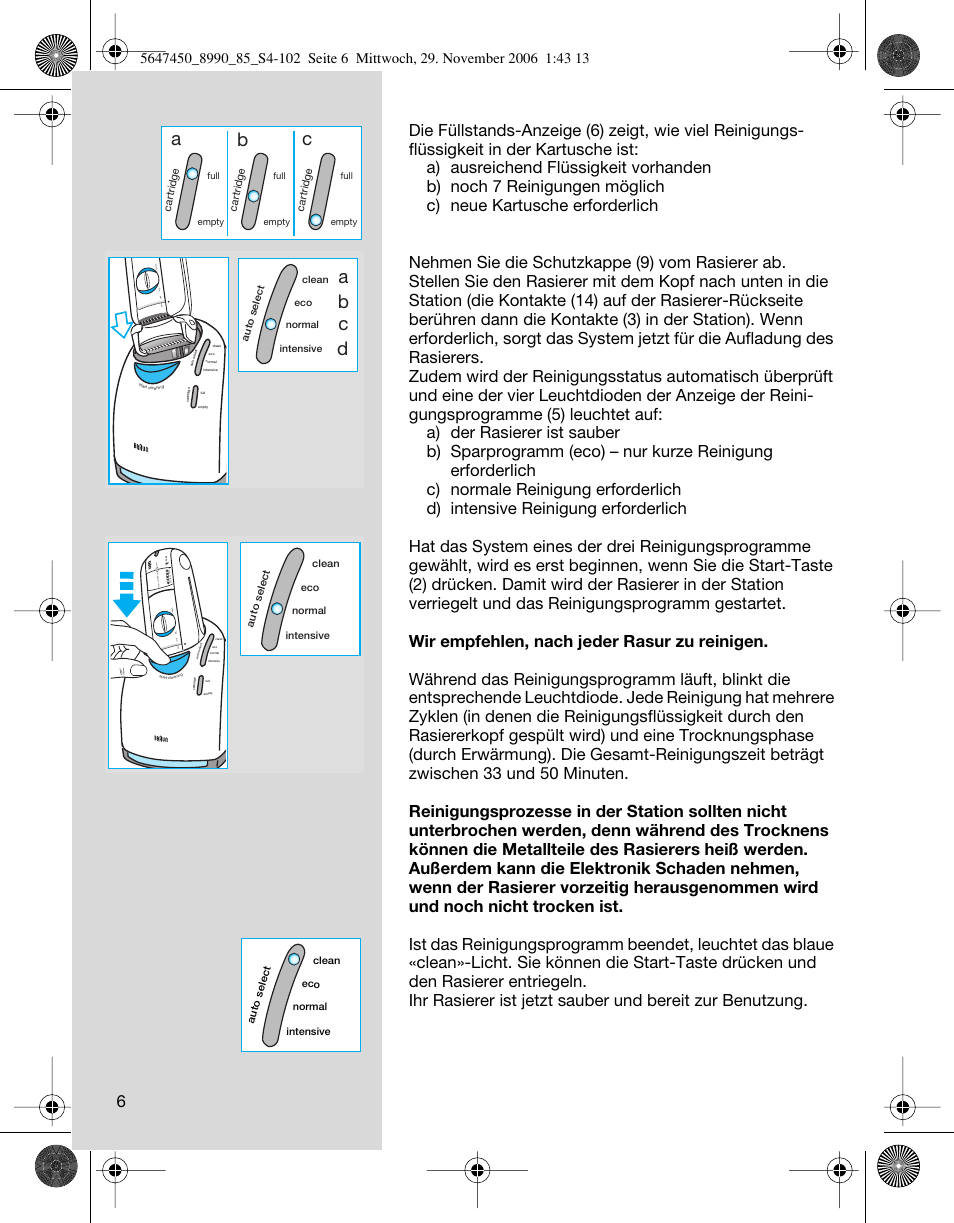 Ab c, Ab c d | Braun 8990 360°Complete Solo  EU User Manual | Page 6 / 99