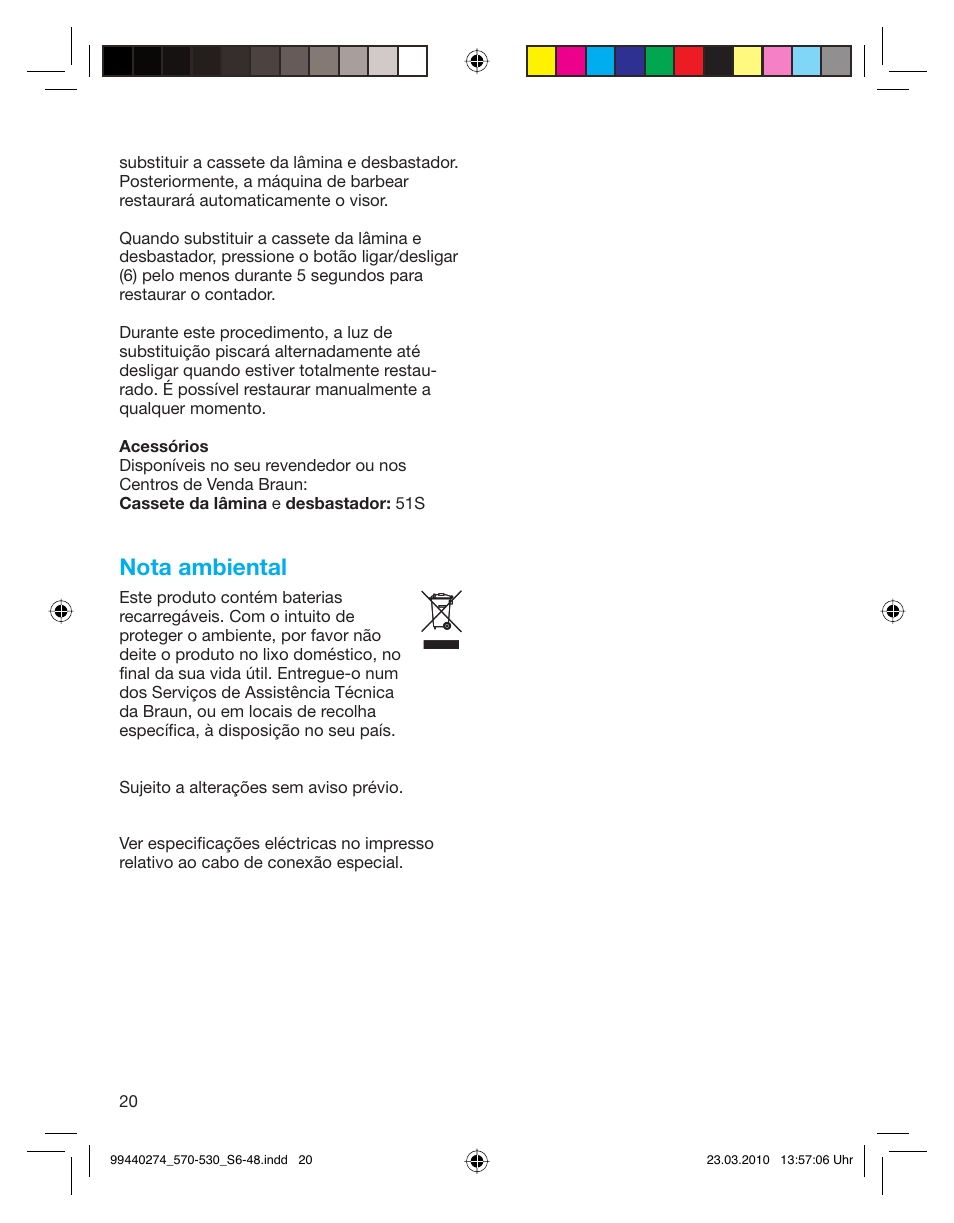 Nota ambiental | Braun 530s-4 Series 5  EU User Manual | Page 19 / 44