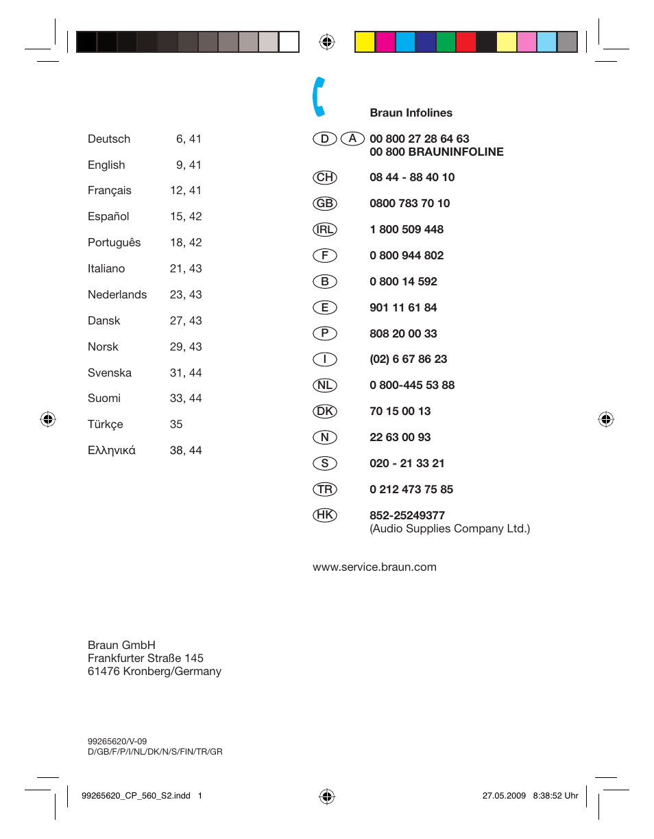 Braun 550 Series 5  EU User Manual | Page 2 / 44