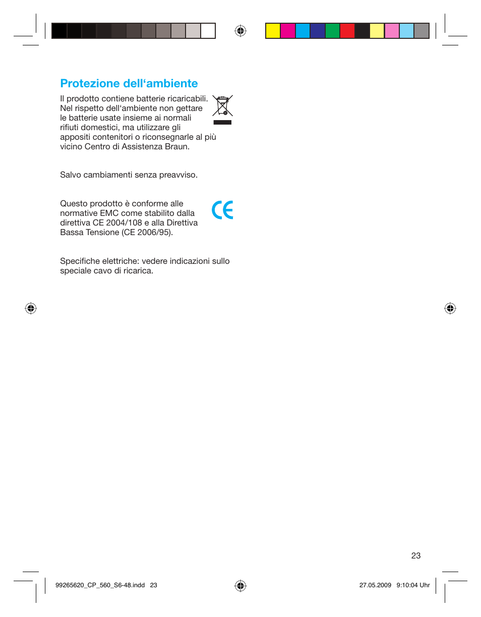 Protezione dell‘ambiente | Braun 550 Series 5  EU User Manual | Page 22 / 44