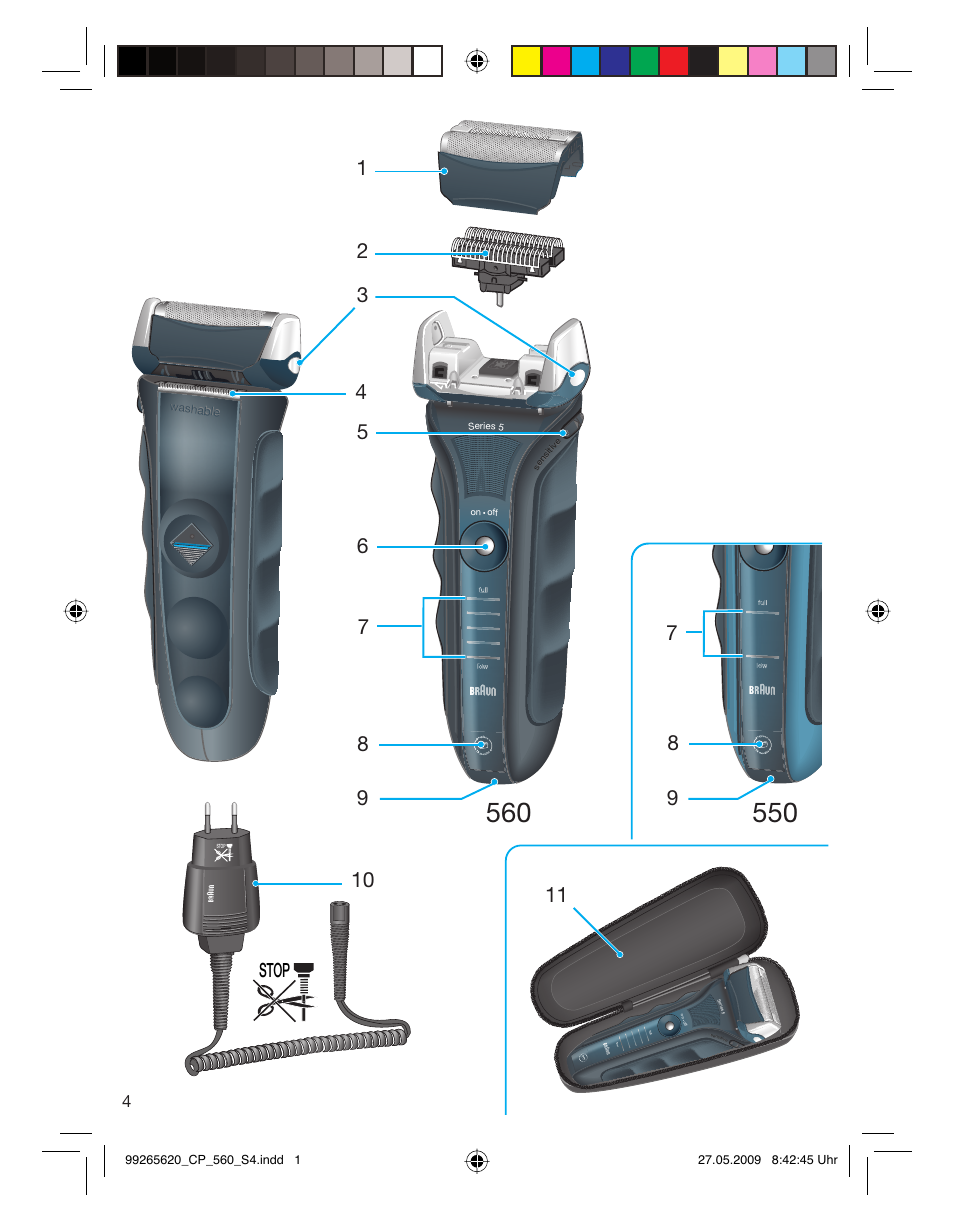 Stop | Braun 550 Series 5  EU User Manual | Page 3 / 44