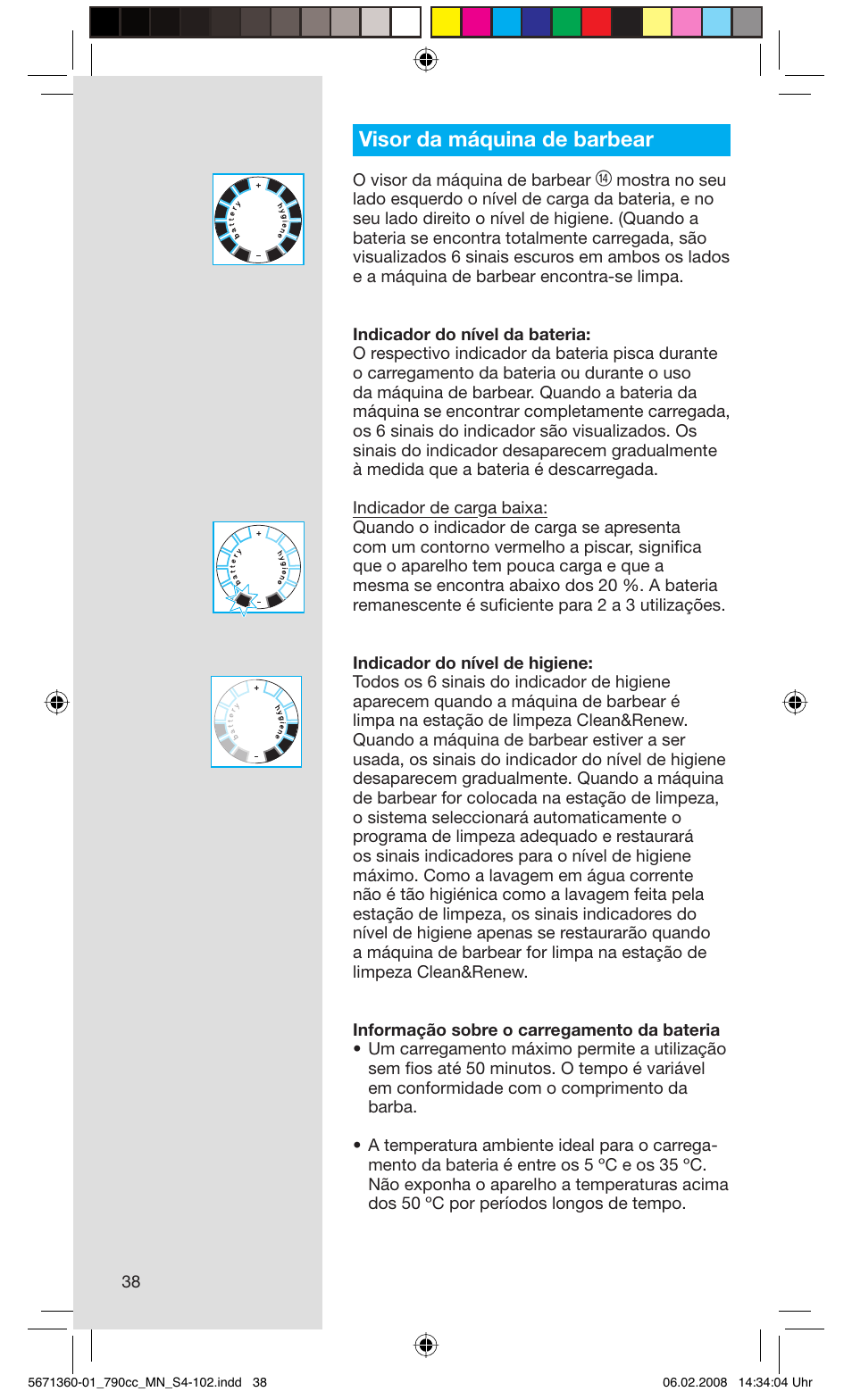 Visor da máquina de barbear | Braun 790cc-5671 Series 7 User Manual | Page 38 / 101