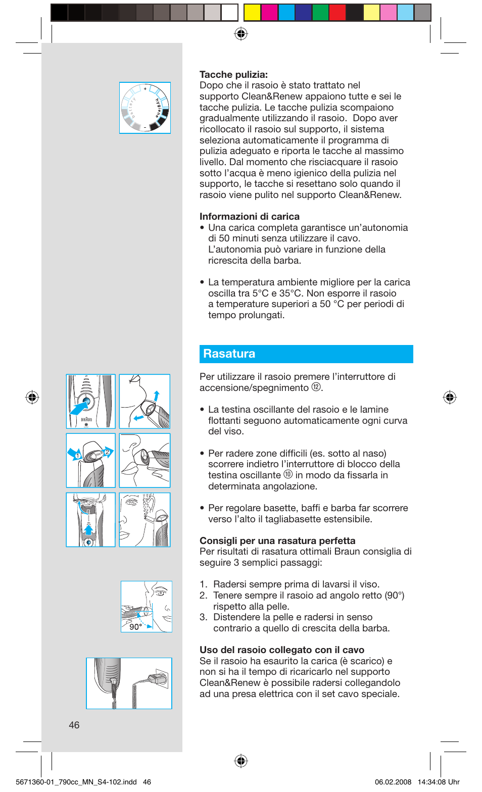 Rasatura | Braun 790cc-5671 Series 7 User Manual | Page 46 / 101
