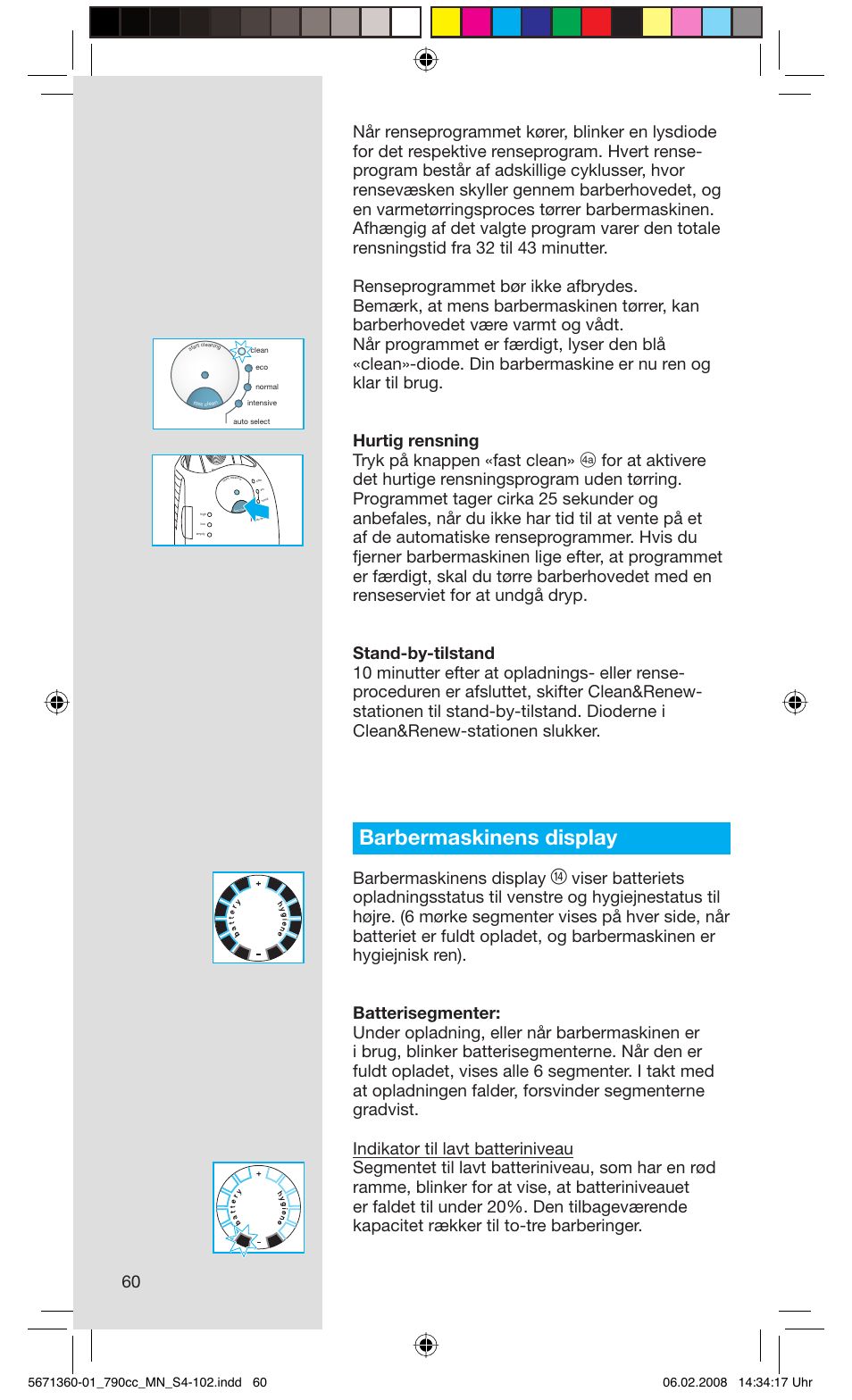 Barbermaskinens display | Braun 790cc-5671 Series 7 User Manual | Page 60 / 101