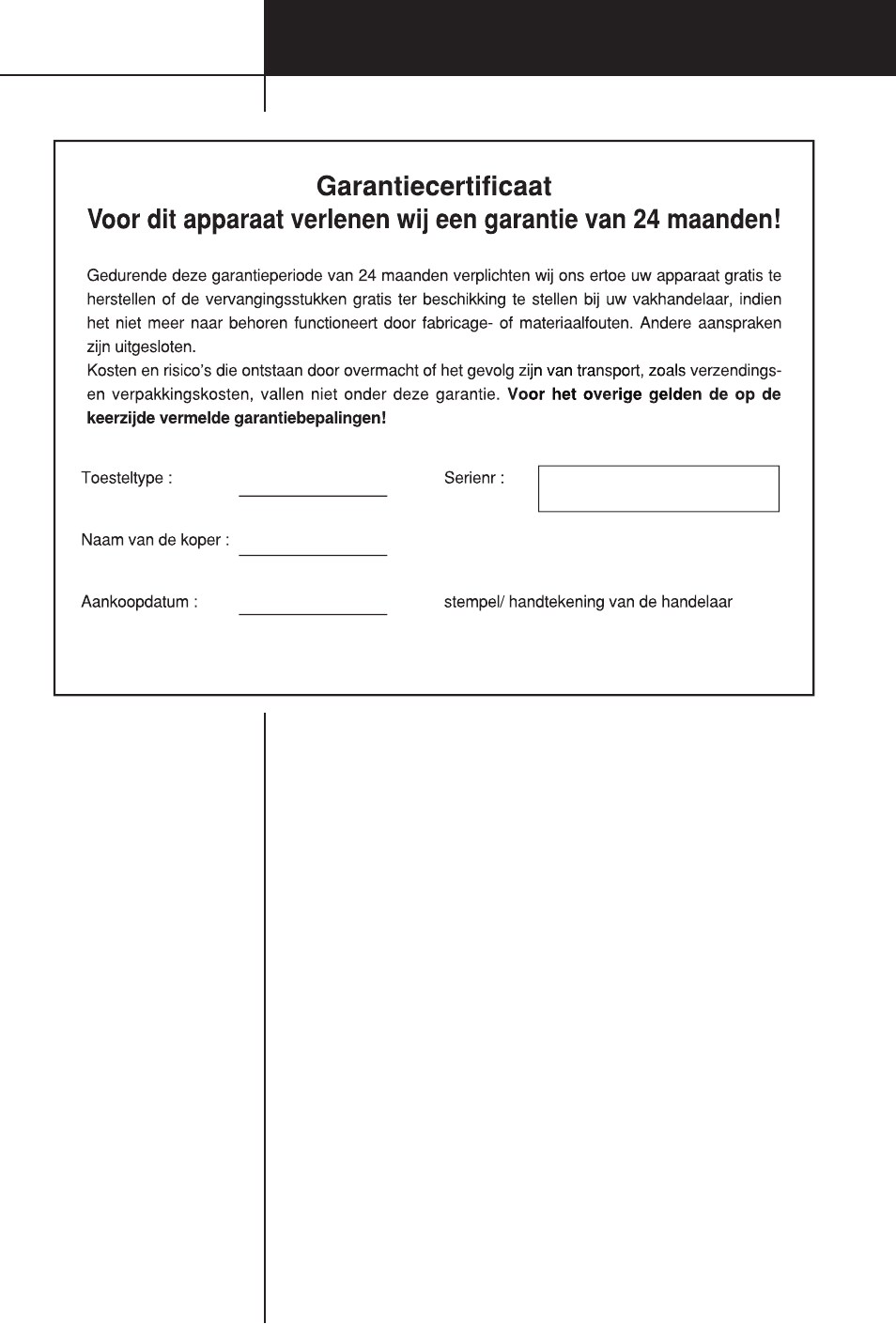 Garantiecertificaat | LG GC-254SQW User Manual | Page 68 / 70