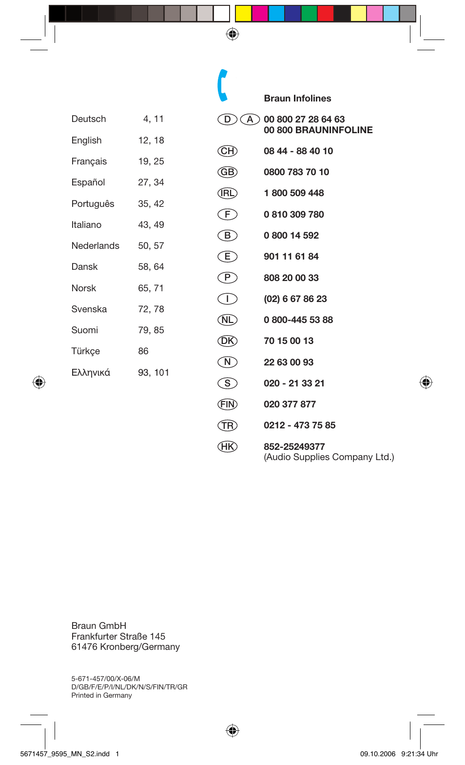 Braun 9595 Pulsonic User Manual | Page 2 / 101