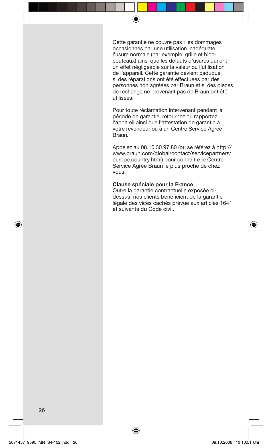 Braun 9595 Pulsonic User Manual | Page 26 / 101