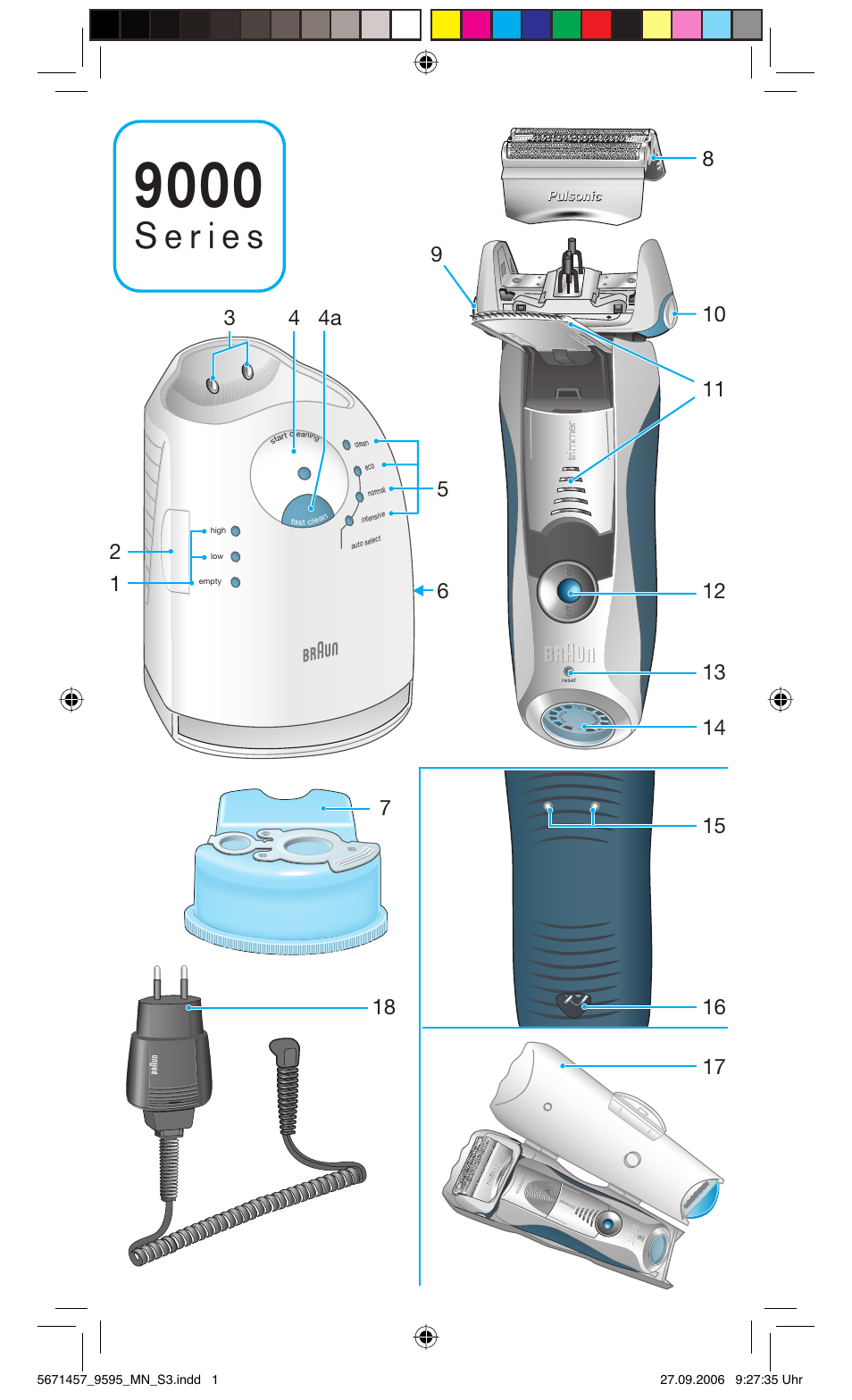 Braun 9595 Pulsonic User Manual | Page 3 / 101