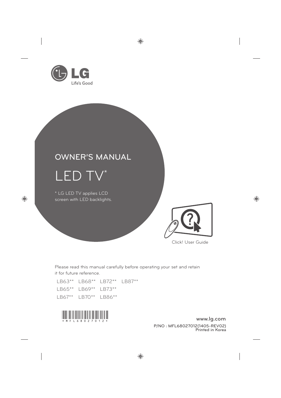 LG 42LB652V User Manual | 360 pages