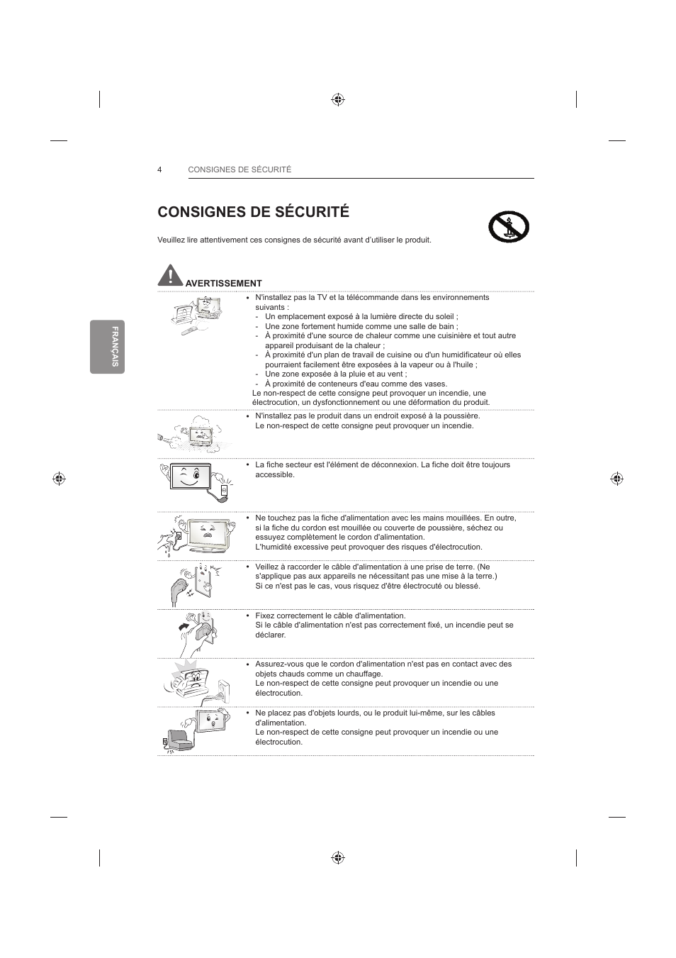 Consignes de sécurité | LG 42LB652V User Manual | Page 116 / 360